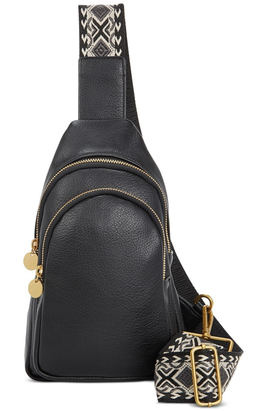 Style & Co Webbing Strap Small Sling Bag/Crossbody-Small/Medium-Black-NWOT